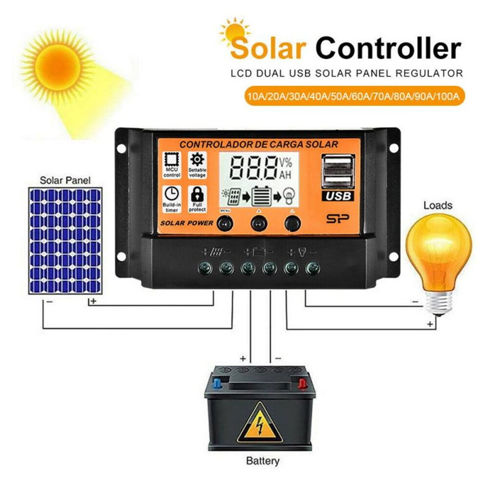 Solar Charge Controller Mppt Solar Panel Regulator Charge Controller Auto Focus Tracking 12/24V 80A