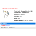 thumbnail image 2 of Trunk Lock - Compatible with 1984 - 1985 Pontiac J2000 Sunbird - Replacement, 2 of 2