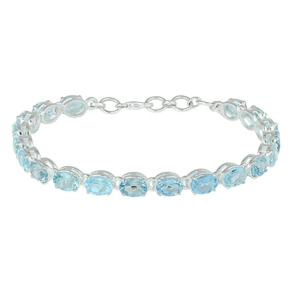 Blue Topaz Tennis Bracelet-Oval