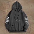 thumbnail image 4 of Valora Product Category Women's Hoodies Sweatshirts Casual Hooded Pullover with Pocket Graphic Print for Fall Winter Comfort and Everyday Wear Dark Gray M, 4 of 4