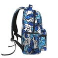 thumbnail image 3 of Easygdp Blue and White Butterflies Mochila Ergonómica Versátil para Laptop - Múltiples Bolsillos, Correas Ajustables, Unisex para Escuela, Viajes y Actividades al Aire Libre-One Size, 3 of 5