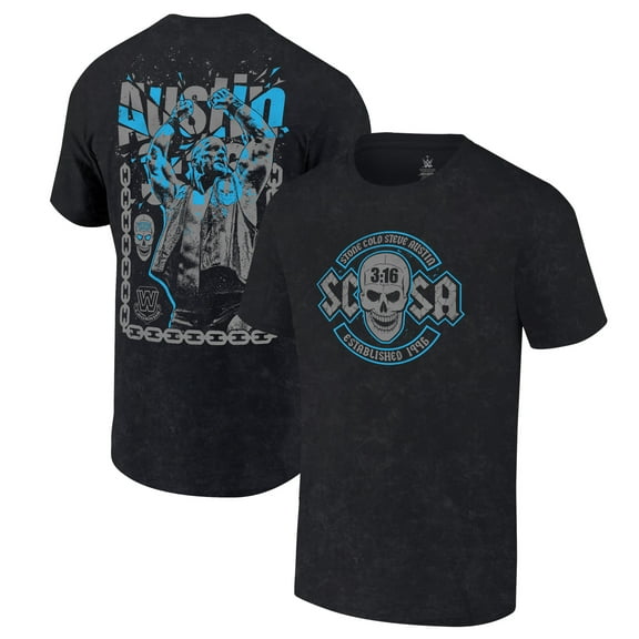 Men's Ripple Junction Black "Stone Cold" Steve Austin 3:16 Skull T-Shirt
