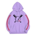 thumbnail image 2 of Hoodies For Men Baseball Pullover Baseball Seam Print Sweatshirts For Men, 2 of 3