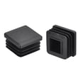 thumbnail image 4 of Unique Bargains 4Pack 25mmx25mm(0.98inch) Plastic Tubing Plug Square Post End Caps Black, 4 of 6