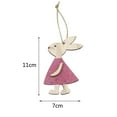 thumbnail image 3 of Easter Blue Dress Bunny Tree Ornament, Wooden Hanging Bunny Ornaments, Cute Classics Style Spring Hanging Decorative for Home Garden Decor, 3 of 3