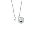 thumbnail image 2 of Delight Jewelry Silvertone Mini March - Hot Blue Crystal Heart Silvertone Script Initial Disc - V - Charm Necklace, 20"+3", 2 of 4