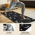 thumbnail image 4 of Black Cartoon Dinosaurs Fossils Pattern Hot Yoga Mat Towel Non Slip for Hot Yoga - Quick-Drying Yoga Mat Cover with 4 Corner Pockets with Travel Bag - Hot Yoga Towel Non Slip 74"x26", 4 of 6