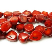 14x16mm 16" Strand Red Bamboo Coral Faceted Oval Beads Genuine Gemstone Natural Jewelry Making