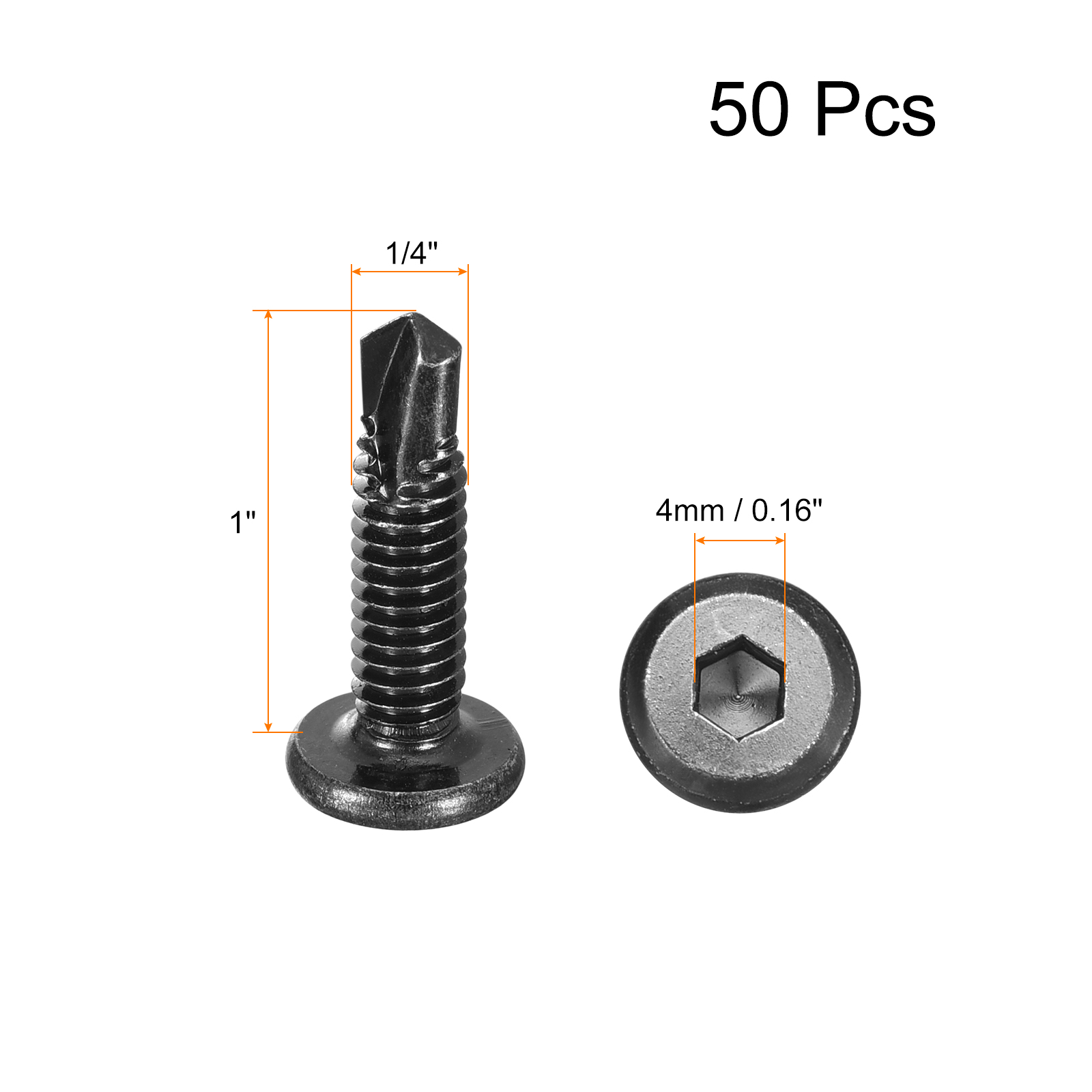 THE CIMPLE CO Self Drilling Screws #10 X 3/4" - 410 Stainless Steel, Hex/Phillips Head, 100pcs