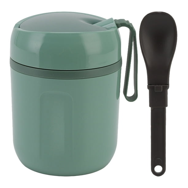 Recipiente térmico para alimentos con aislamiento de doble capa, 480 ml, de acero inoxidable 304, para oficina, escuela, viajes, camping, color verde