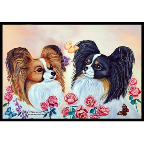 Carolines Treasures  24 x 36 in. Papillon Indoor Or Outdoor Doormat