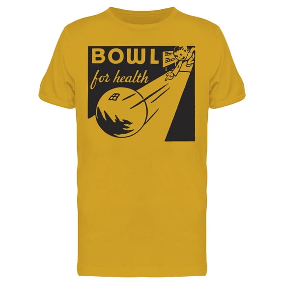 Bowling For Health Retro Ad Art T-Shirt Men -Image by Shutterstock, Male Small