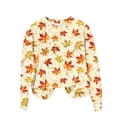 thumbnail image 5 of Jinhomg Fashion Fall Sweat Shirt for Women Trendy Graphic Printed Pullover Tops Lightweight Comfy Long Sleeve Crewneck Sweatshirts Sales Today Clearance Multicolor XL, 5 of 6