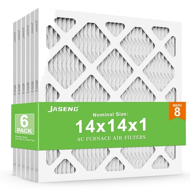 Filtro de aire JASENG 14x14x1 MERV 8 plisados, paquete de 6