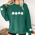 thumbnail image 6 of Annhoo St Patrick's Day Sweatshirts for Women Oversize Shamrock Graphic Crewneck Long Sleeve T-Shirts Loose Soft Tops, 6 of 8
