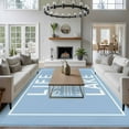 thumbnail image 4 of Blue Large Area Rugs for Bedroom Living Room, Soft Non Slip Carpet Bedside Rug, Mountain Forest Tree Life Is Better at The Lake Rectangular Floor Cover Kitchen Accent Rug 5'x7' for Dining Room/Office, 4 of 9