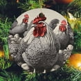 thumbnail image 2 of Christmas Ceramic Ornament Chicken Stocking Name Tags Rooster Painting Country Best Gifts for Christmas Housewarming Gift, 2 of 8
