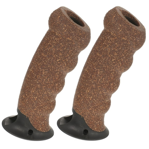 2 Pcs Walking Pole Hand Grips Replacement Cork Handle Trekking Poles Stick