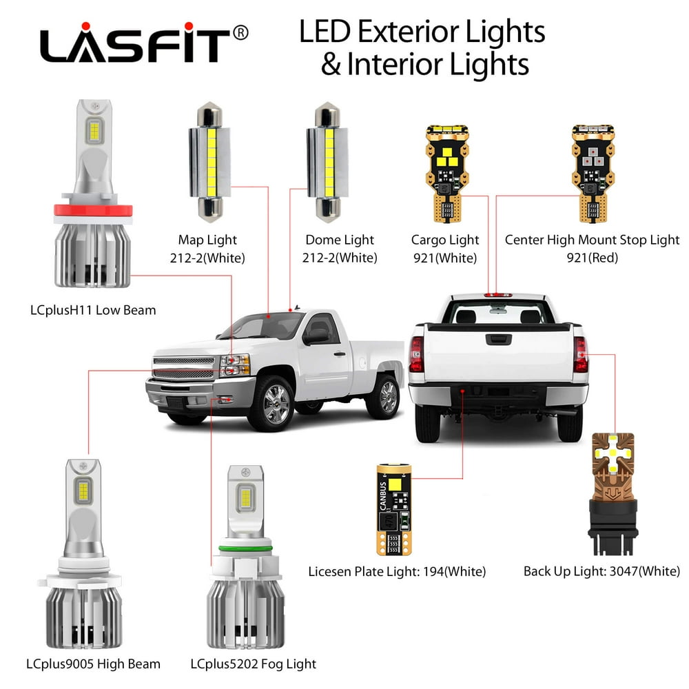Lasfit LED Light Bulbs, The Whole Package For Chevrolet Silverado 1500