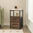 thumbnail image 4 of Gymax Nightstand Bedside End Table with 2 Fabric Drawers Storage Shelf for living room, 4 of 9