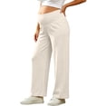 thumbnail image 6 of Bixock Women's Maternity Pants Over The Belly High Waist Wide Leg Stretchy Pregnancy Pants with Pockets Breathable Workout Soft Active Casual Maternity Clothings, 6 of 6
