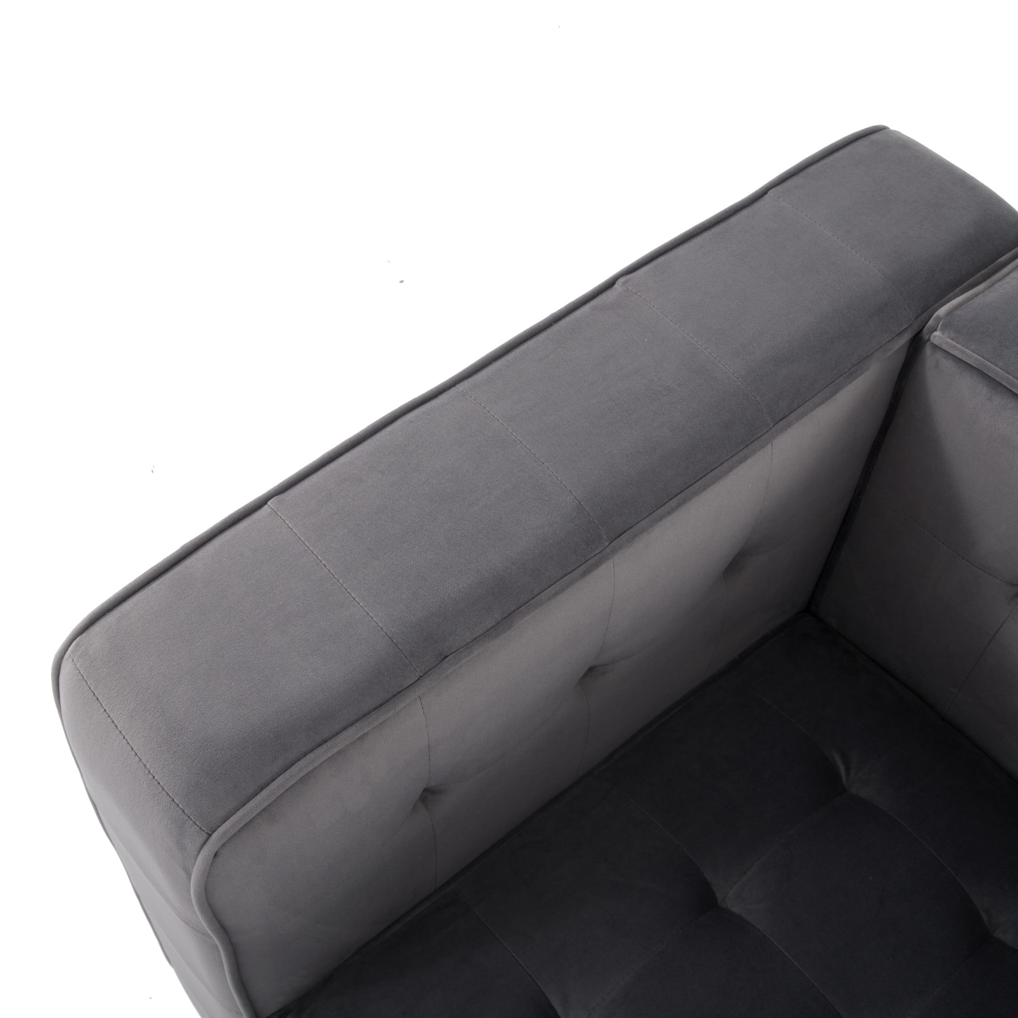 BSHTI 24.41" Velvet Accent Chair – Tufted Seat & Back, Solid Wood Frame, Metal Legs, High-Density Foam, Easy Assembly – For Living Room, Bedroom, Den