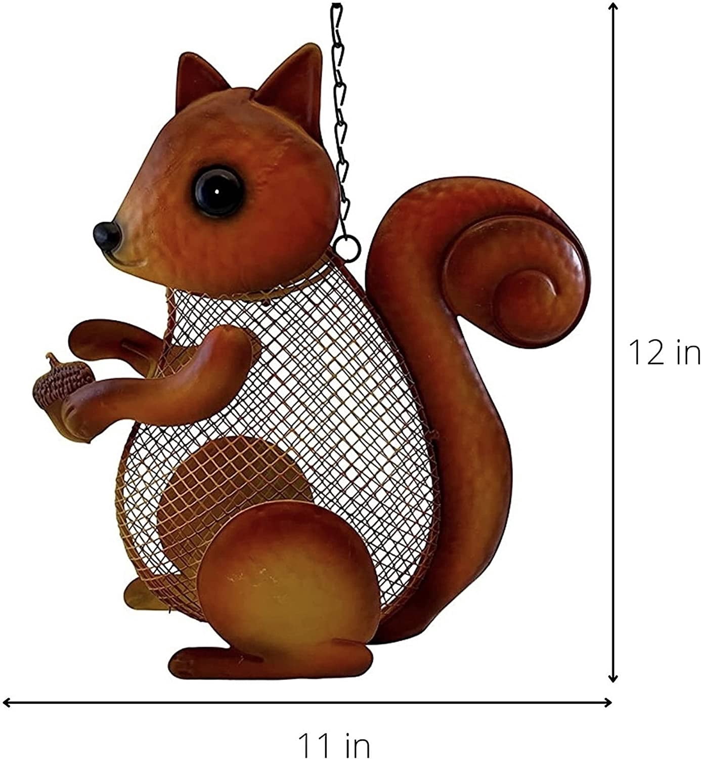 Gift Essentials Sunflower Seed Feeder Squirrel Metal Mesh Bird Feeder, Brown