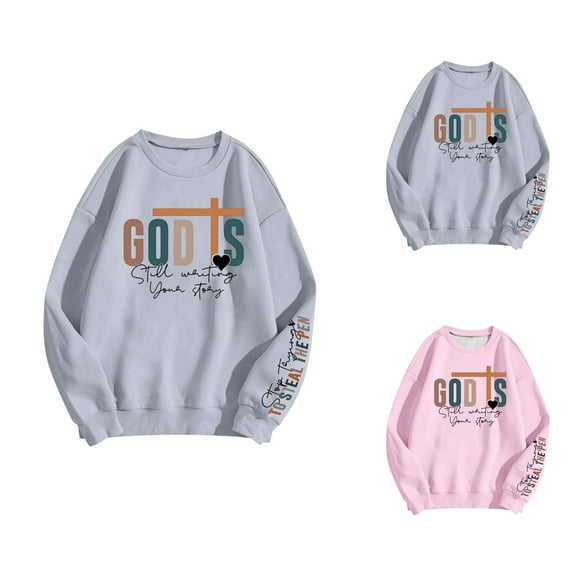 God Is Still Waiting Your Story Sweatshirts for Women Long Sleeve Crewneck Christian Graphic Sweatshirt Pullover Tops