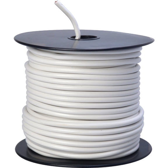 Southwire 55671423 Primary Wire; 12-Gauge Bulk Spool; 100-Feet; White