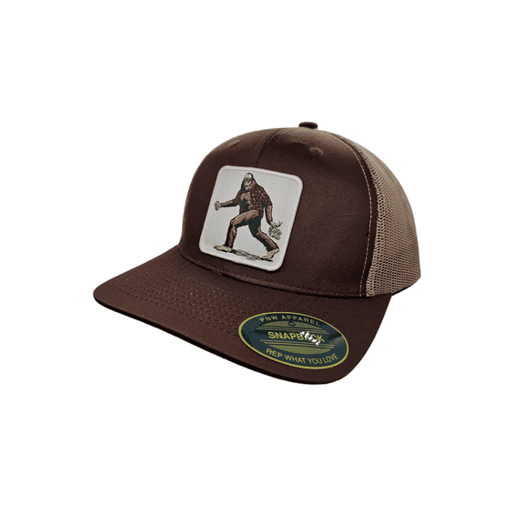 Sasquatch Trucker Hat - Brown on Khaki