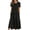 Z-Black332, variant on JIAYUE Women's Dress Mid-Calf Casual Short Sleeve Neck Loose Solid Color Swing Beach Boho With Pockets Stylish Female Dresses