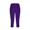 thumbnail image 5 of Summer Savings Clearance Women's Capris, 2PCWomen's Summer High Waisted Solid Color Capris Matching Slim Fitting Yoga Gym Pants(Purple,S), 5 of 6