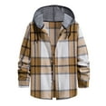 thumbnail image 2 of Flannel Plaid Hooded Shirt for Men Clearance Sales, Drawstring Long Sleeve Shacket Jacket Regular Fit Button Down Shirt Jackets Spring Fashion Outerwear, 2 of 9