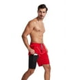 thumbnail image 4 of EIMELI Mens Swim Fitness Shorts Trunks with Compression Liner 2 in 1 Beach Swimming Trunks Quick Dry Swim Shorts with Zipper Pockets Fitness Quick Dry Pants, 4 of 6