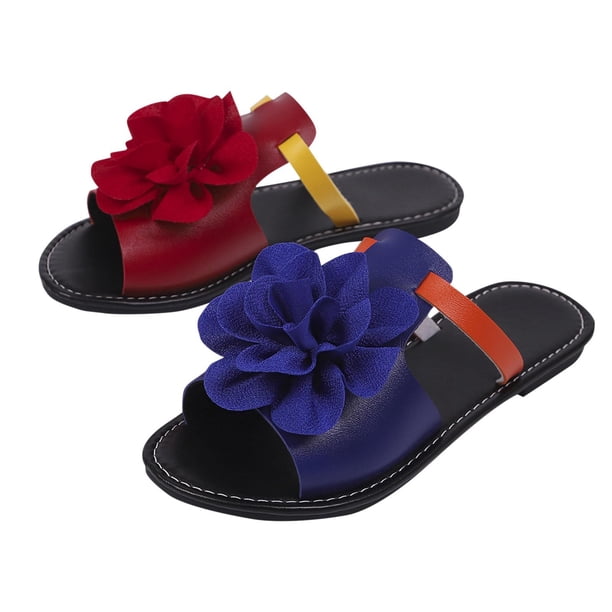Mujeres Zapatos de Caminar Versátiles Dos Tonos Color Bloqueado Envolvente Tamaño Más Ligero Y Cómodo Estilo Primavera / Verano de Moda Zapatillas de Tacón Bajo de Playa Plana
