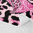 thumbnail image 5 of Erosebridal Pink Leopard Print Boys Girls Quilt Full, Glitter Initial X Letter Full Bedspread Sets, 3pcs, 5 of 7