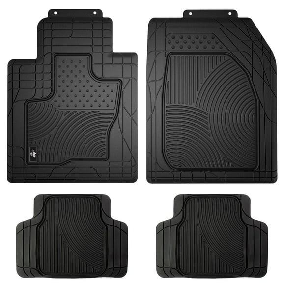 Auto Drive 4 Piece Black Custom Fit Rubber Floor Mats for SUV and Crossover