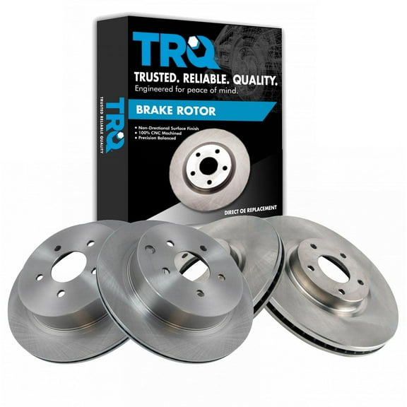 TRQ Front and Rear Brake Rotors Set Fits Select 2012-2013 INFINITI M35h 2011-2013 M37 M56 2014-2019 Q70 2015-2019 Q70L 2014-2017 QX70 2003-2014 Nissan Murano