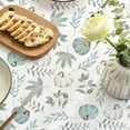 thumbnail image 5 of Fall Tablecloth 60×84 Inch Oval, Thanksgiving Autumn Harvest Blue Pumpkins and Leaves Table Cover for Party Picnic Dinner Decor, 5 of 6