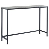 Sauder North Avenue Narrow Metal Frame Console Table in Faux Concrete/Black