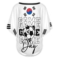 thumbnail image 5 of Soccer Cup 2026 Jersey SOUTH KOREA Soccer for Women with Colombia Flag Color Block and V Neck Short Sleeves Featuring Breathable Fabric for Game Day Parties Summer Festivals Dark Blue XL, 5 of 6