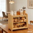 thumbnail image 2 of 【Mulaibdin】2-Tier Bamboo Bread Box with Clear Window, Multi-Functional Kitchen Countertop Storage Organizer for Bread, Spices, Tableware, Sturdy Eco-Friendly Food Holder for Pantry, Cabinet, Cupboard, 2 of 10