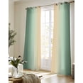 thumbnail image 5 of Sage Green Ombre Sheer Curtains 84 Inch Length 2 Panels Set for Living Room/Bedroom, Modern Yellow Gradient Farmhouse Art Kitchen Curtains Grommet Semi-Sheer Curtains Window Treatments 42"x84"x2, 5 of 7