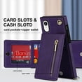 thumbnail image 5 of Crossbody Phone Case for iPhone XR Case with Card Holder for Women,iPhone XR Case Wallet with Strap Lanyard for Men,PU Leather Magnetic Clasp with Kickstand 6.1", Purple, 5 of 18