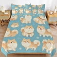 thumbnail image 6 of 3 Pcs Soft Bedding Set, Includes 1 Duvet Cover with Zipper And 2 Pillow,Shams Cartoon Cute Dog Queen(90"×90"), 6 of 8