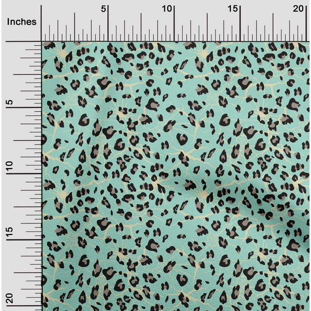 oneOone Tissu Popeline de Coton Peau de Léopard Décor Tissu Imprimé 56 Pouces de Large