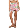 thumbnail image 1 of Faldas florales bohemias inspiradoras para mujeres, con nudo lateral, borlas y abertura, falda mini de playa S en rosa, 1 of 6