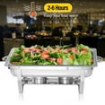 thumbnail image 4 of Chafing Dish Buffet Set 2 Pack, Jacgood 8QT Stainless Steel Chafing Dishes for Buffet, Chafers and Buffet Warmers Sets for Parties, Events, Wedding, Camping, Dinner, 4 of 7