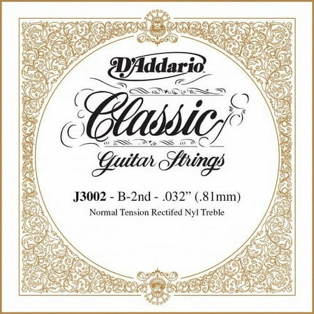 D'Addario J3006 Rectified Classical Guitar Single String, Normal Tension, Second String
