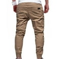 thumbnail image 4 of LNWUY Men's Loose Comfy Sweatpants Outdoor Jogging Solid Color Casual Cargo Pants Slim Joggers Workout Pants for Running Hiking Khaki L, 4 of 7